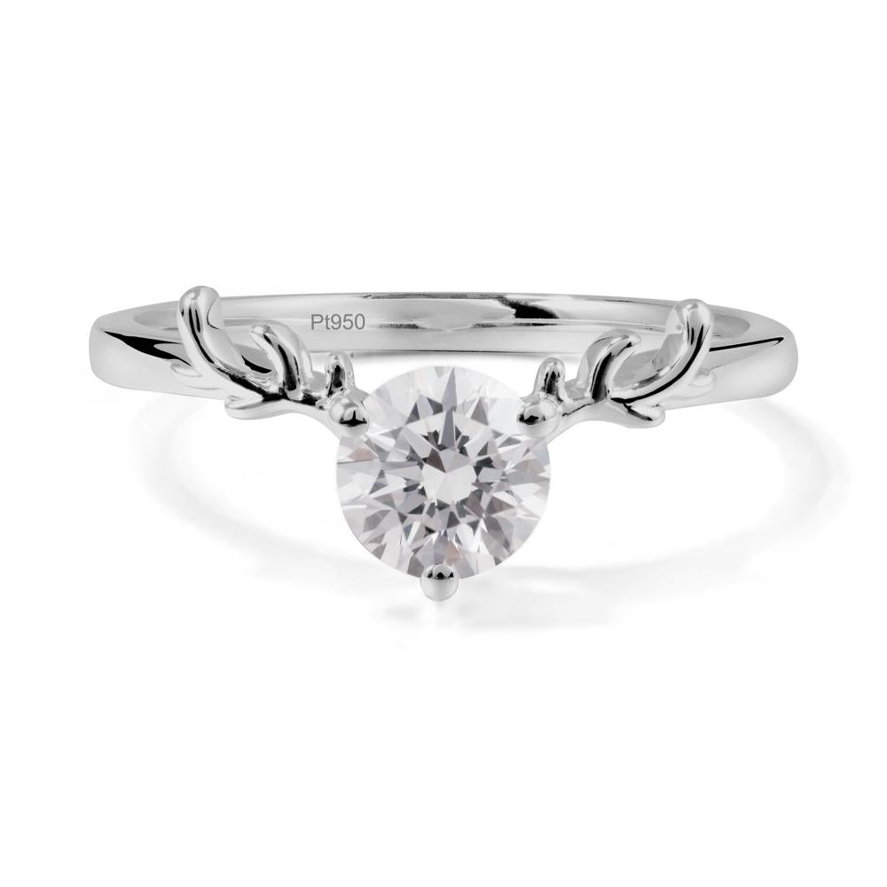 Round Diamond Antler Chrismas Ring - LUO Jewelry #metal_platinum