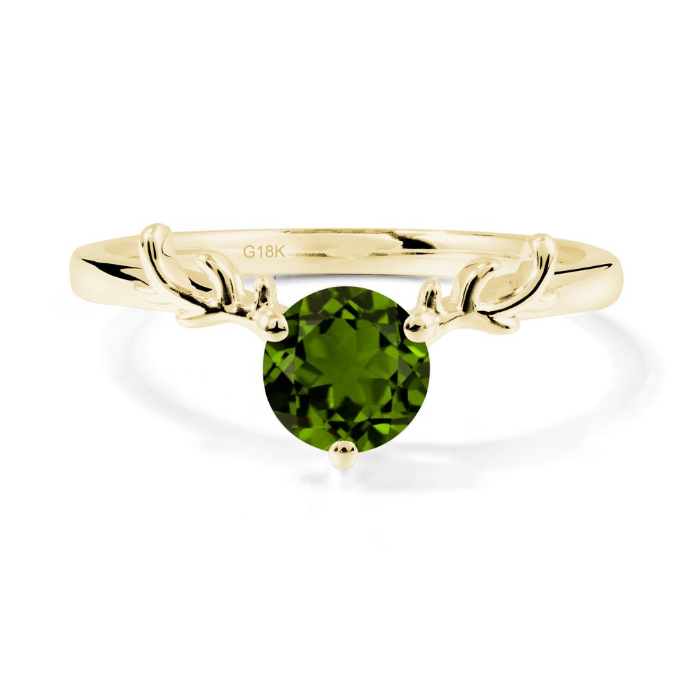 Round Diopside Reindeer Ring - LUO Jewelry #metal_18k yellow gold