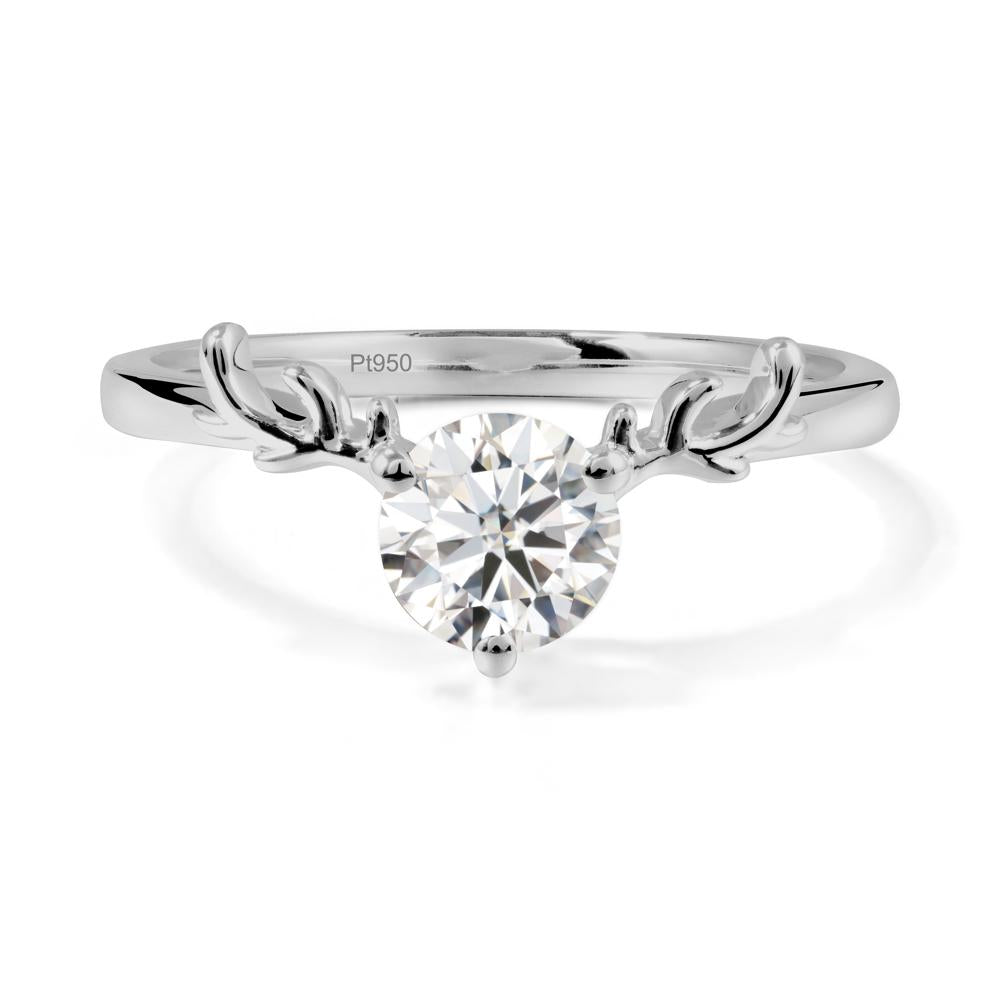 Solitaire Round Moissanite Ring - LUO Jewelry #metal_platinum