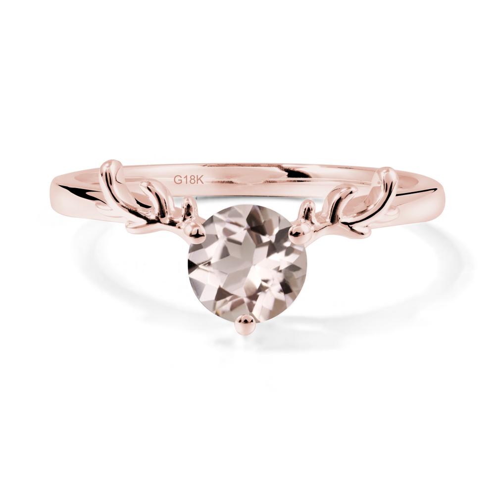Round Morganite Reindeer Ring - LUO Jewelry #metal_18k rose gold