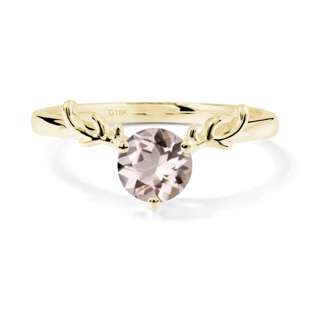 Round Morganite Reindeer Ring - LUO Jewelry #metal_18k yellow gold