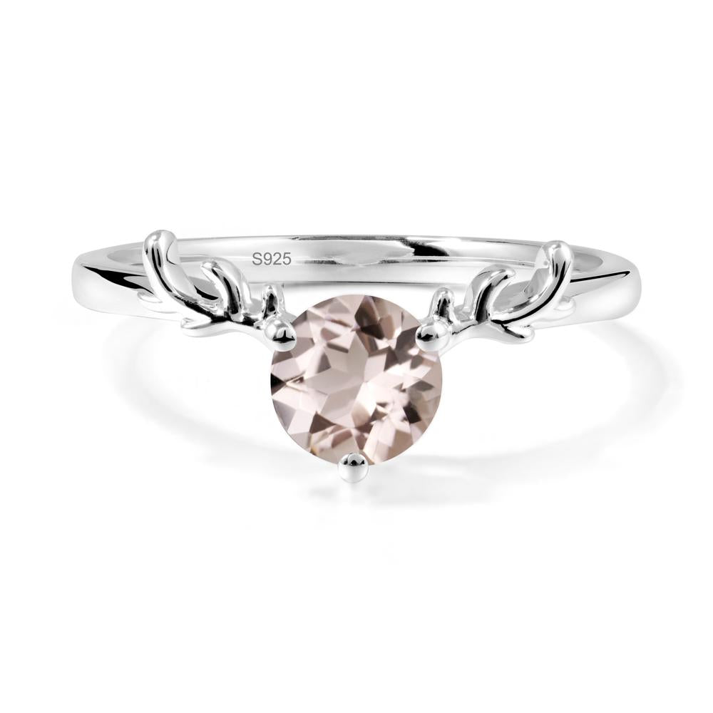 Round Morganite Reindeer Ring - LUO Jewelry #metal_sterling silver