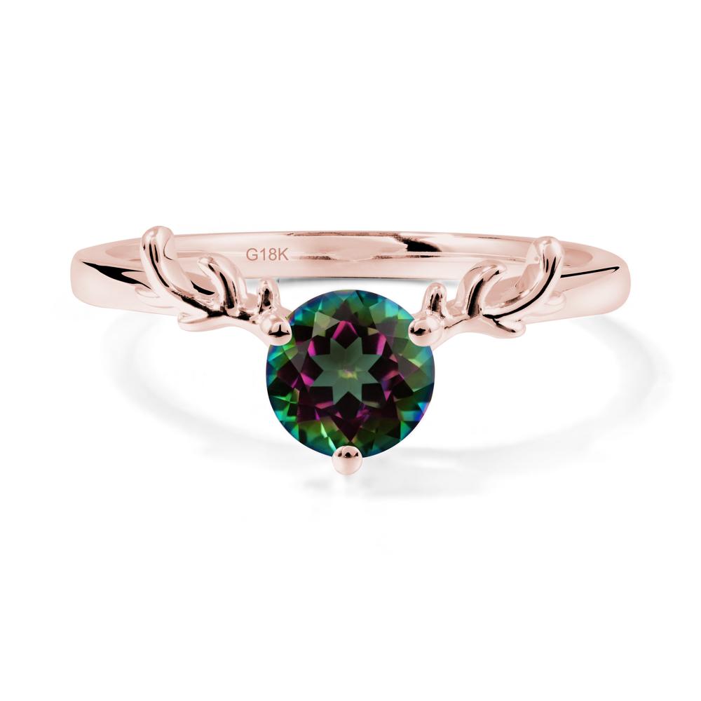 Solitaire Round Mystic Topaz Ring - LUO Jewelry #metal_18k rose gold