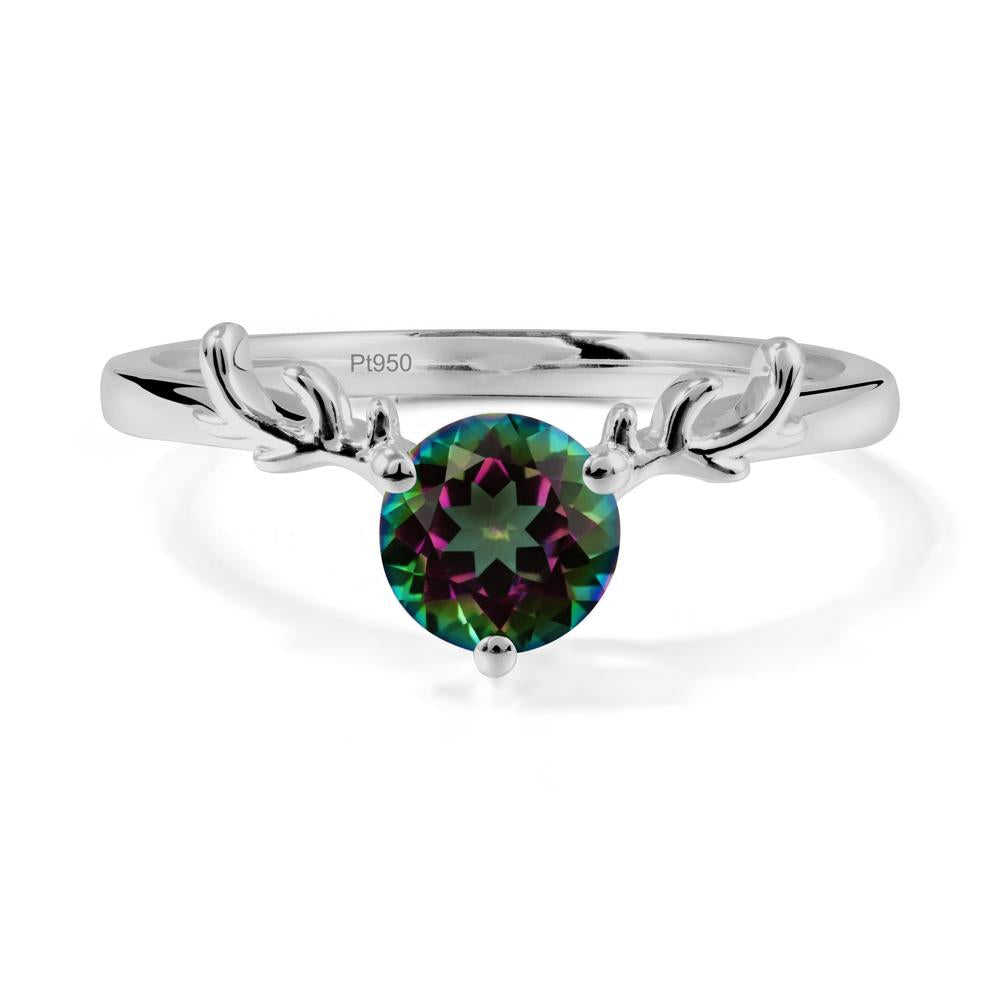 Solitaire Round Mystic Topaz Ring - LUO Jewelry #metal_platinum
