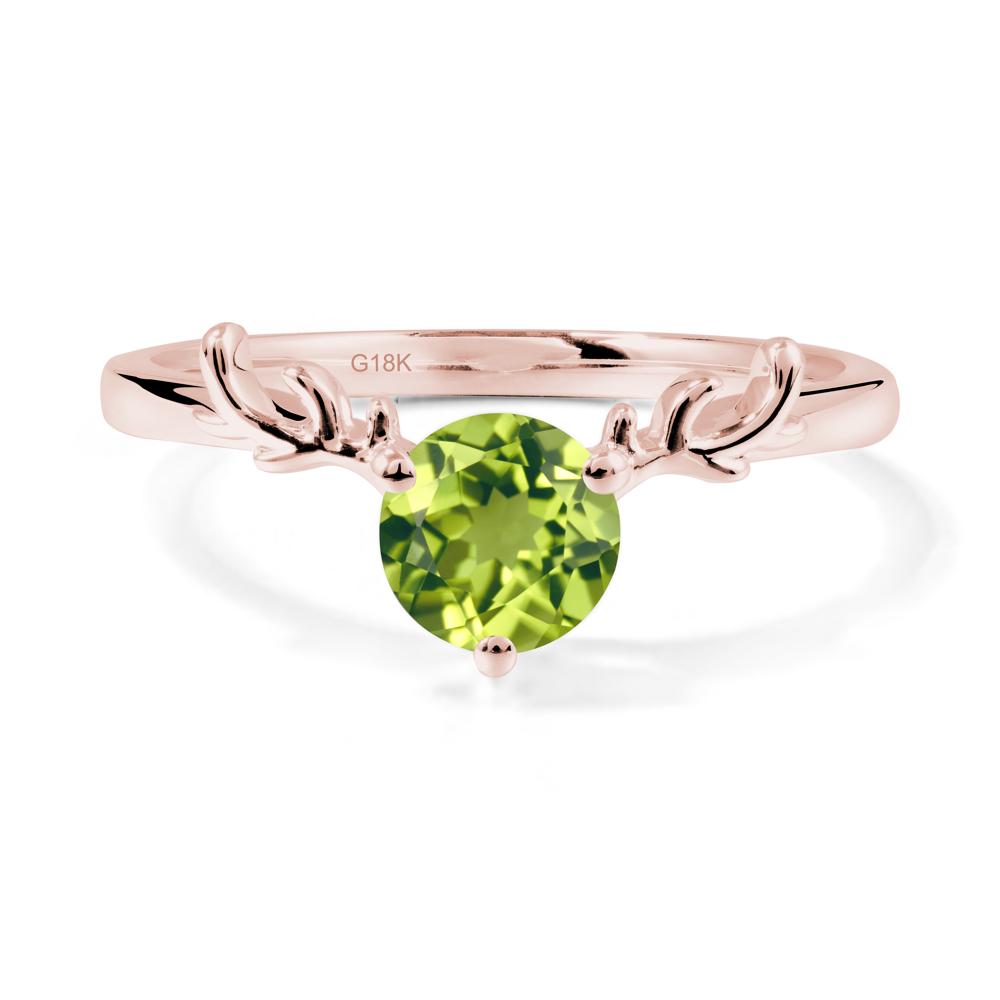 Round Peridot Reindeer Ring - LUO Jewelry #metal_18k rose gold