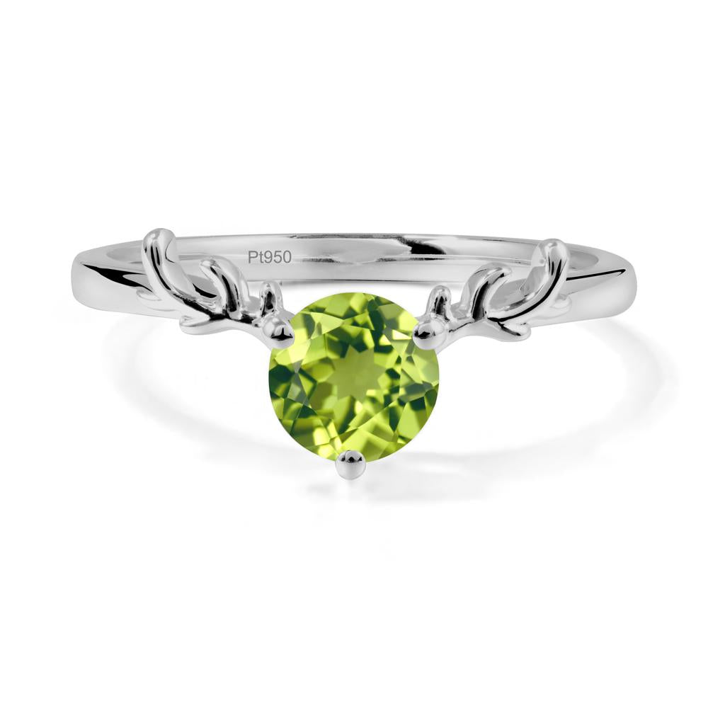 Round Peridot Reindeer Ring - LUO Jewelry #metal_platinum