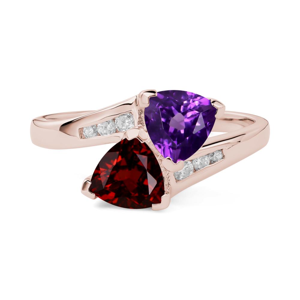 Garnet and Amethyst Ring - LUO Jewelry #metal_14k rose gold
