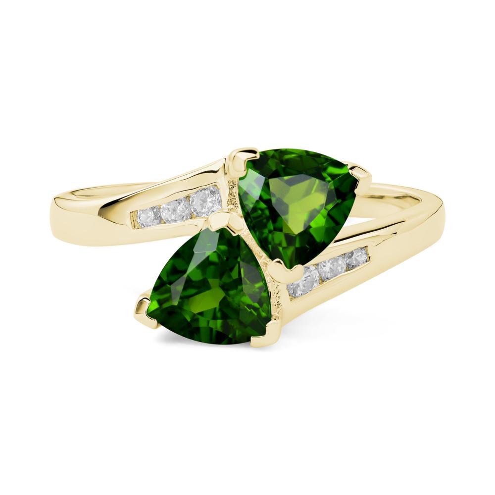 2 Stone Diopside Mothers Ring - LUO Jewelry #metal_18k yellow gold