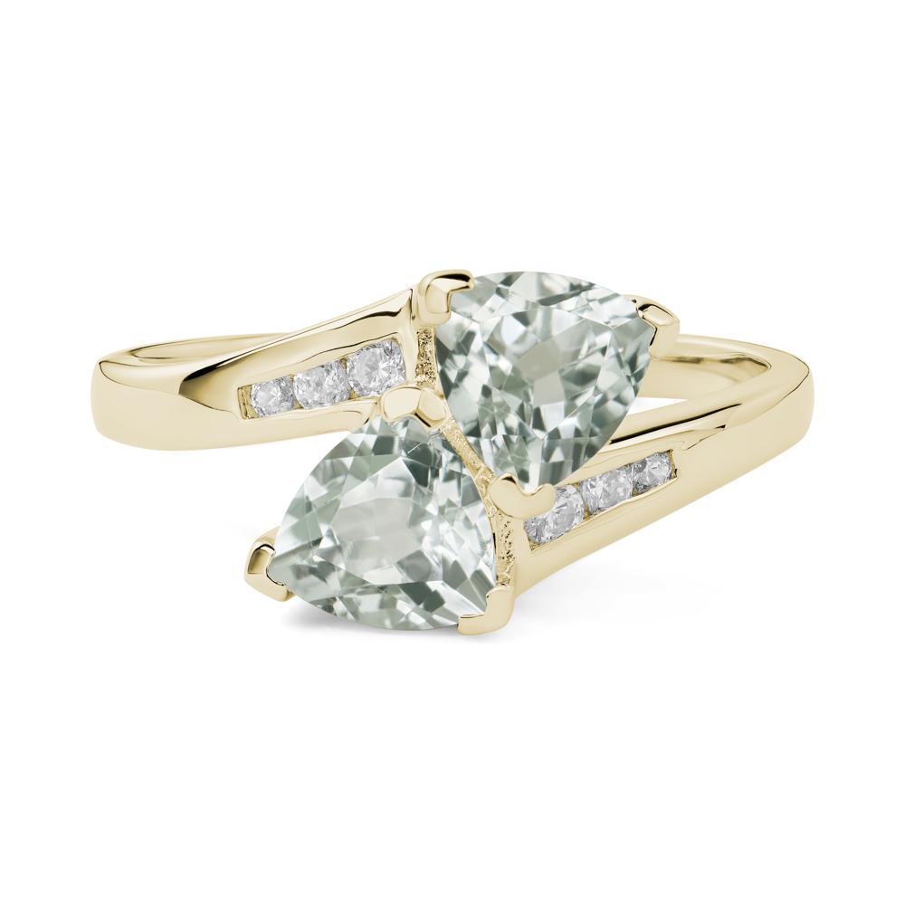 Green Amethyst Bypass Ring - LUO Jewelry #metal_14k yellow gold