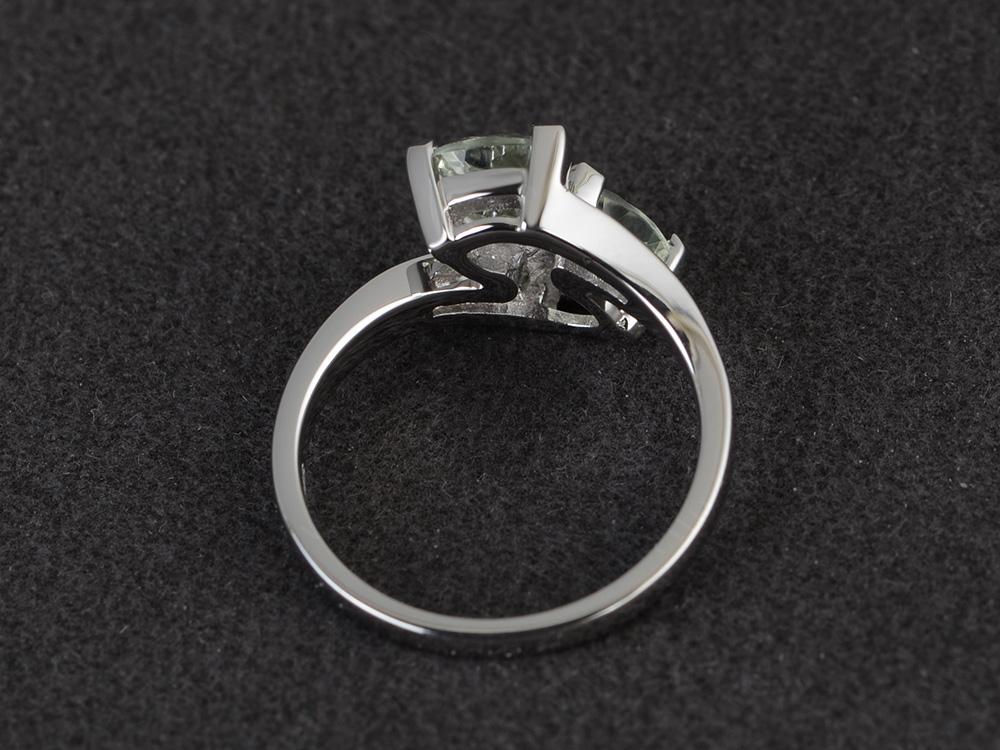 Green Amethyst Bypass Ring - LUO Jewelry