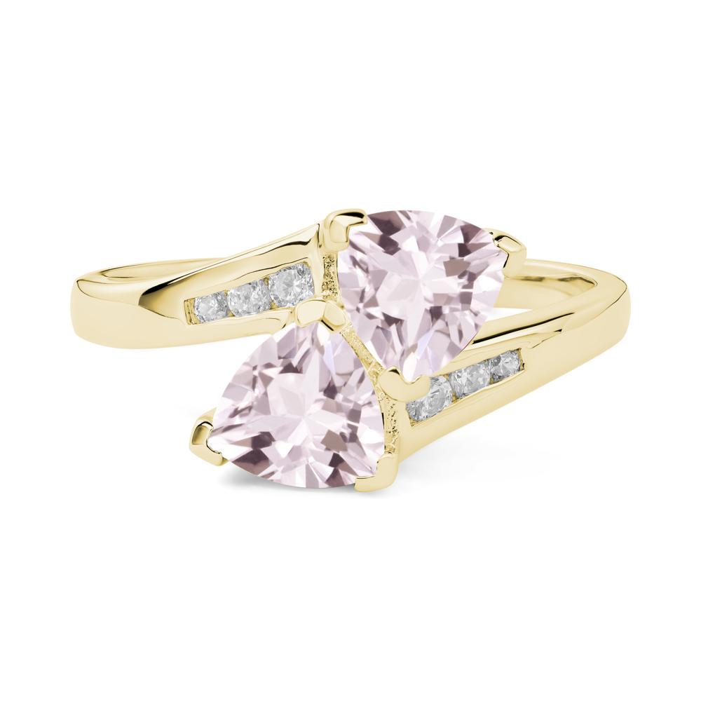 2 Stone Morganite Mothers Ring - LUO Jewelry #metal_18k yellow gold