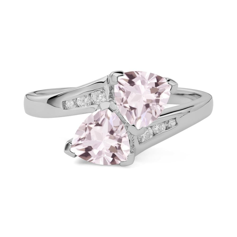 2 Stone Morganite Mothers Ring - LUO Jewelry #metal_platinum