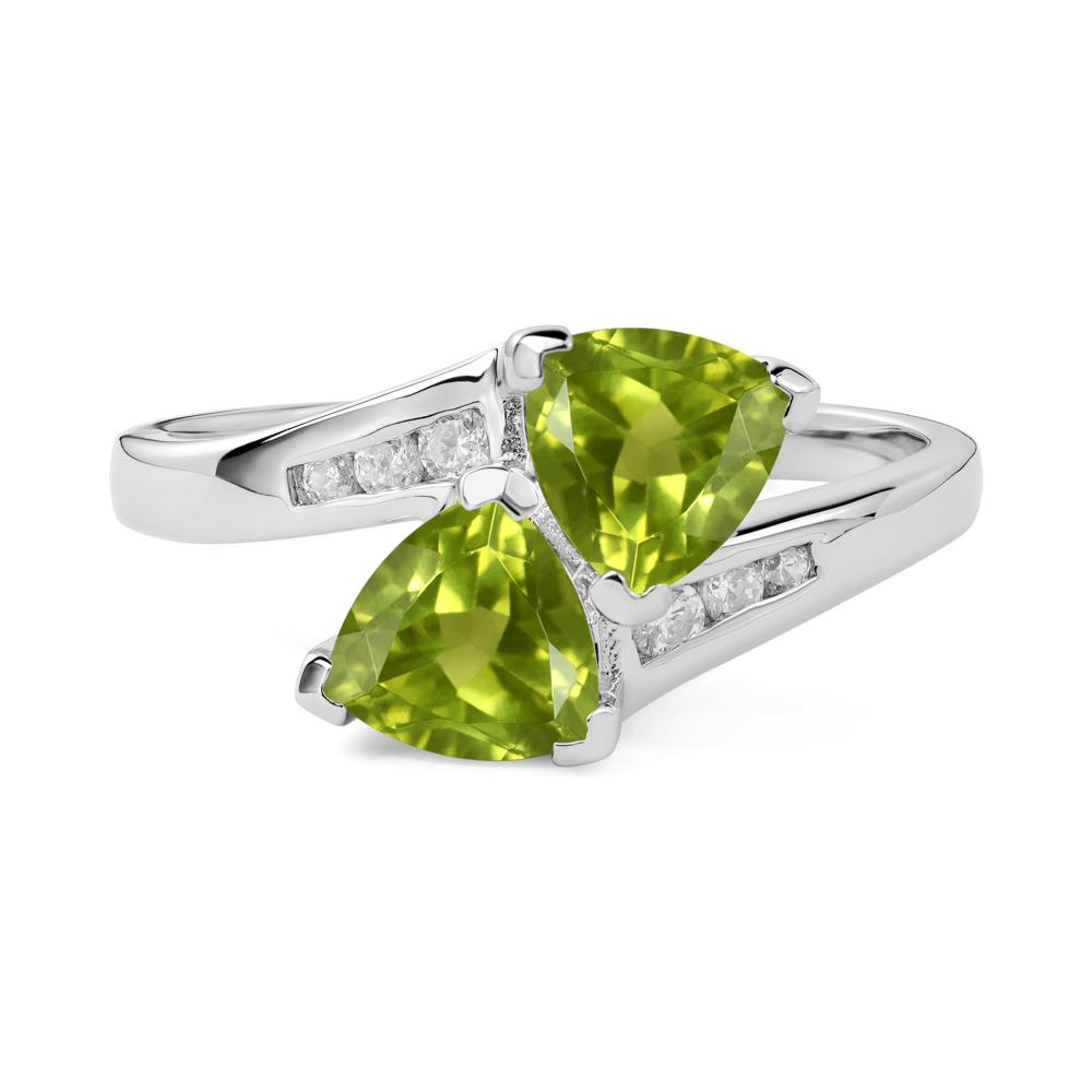 Peridot Bypass Ring - LUO Jewelry #metal_14k white gold