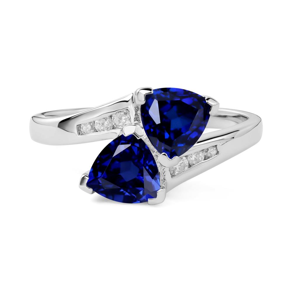 Sapphire Bypass Ring - LUO Jewelry #metal_14k white gold