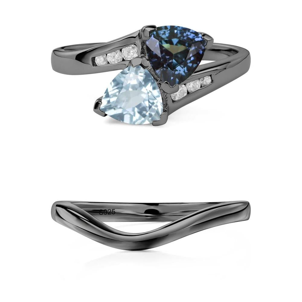 Alexandrite and Aquamarine Bypass Ring - LUO Jewelry #metal_xxxxx