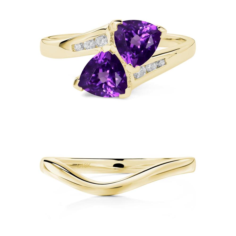 2 Stone Amethyst Mothers Ring - LUO Jewelry #metal_xxxxx