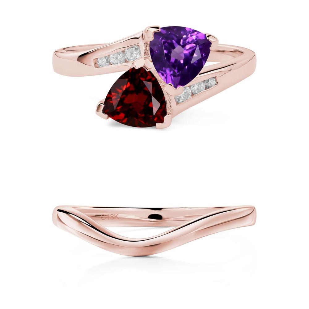 Garnet and Amethyst Ring - LUO Jewelry #metal_xxxxx