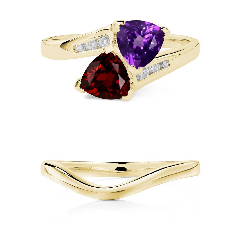 Garnet and Amethyst Ring - LUO Jewelry #metal_xxxxx