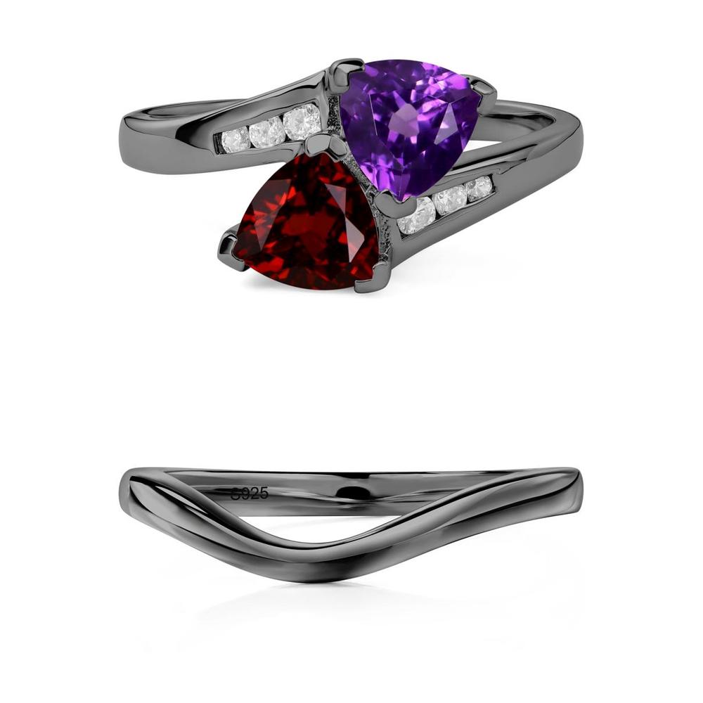 Garnet and Amethyst Ring - LUO Jewelry #metal_xxxxx