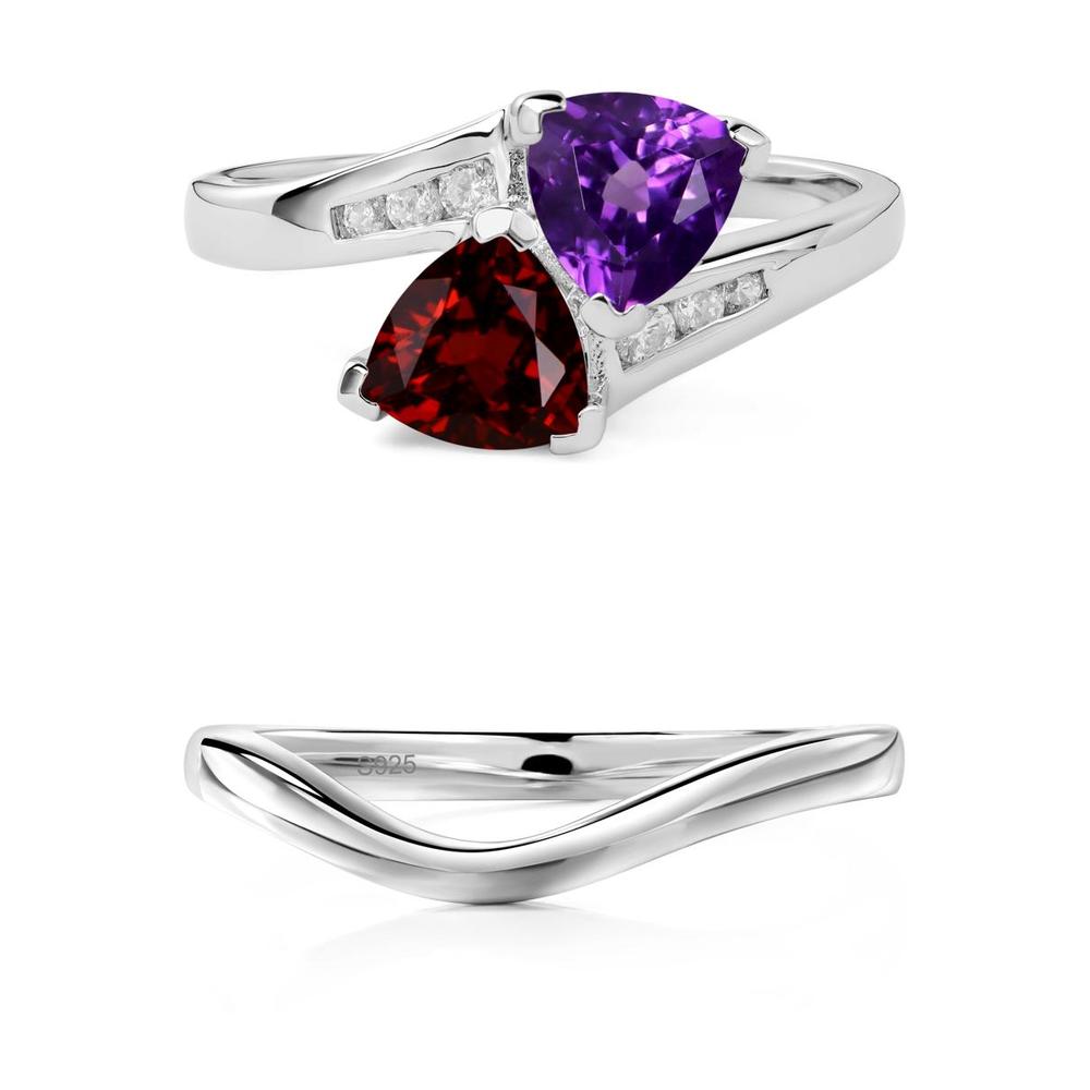 Garnet and Amethyst Ring - LUO Jewelry #metal_xxxxx