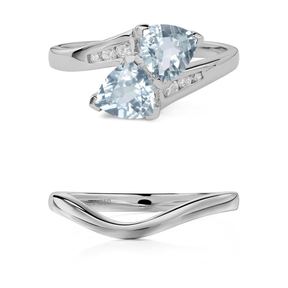 2 Stone Aquamarine Mothers Ring - LUO Jewelry #metal_xxxxx