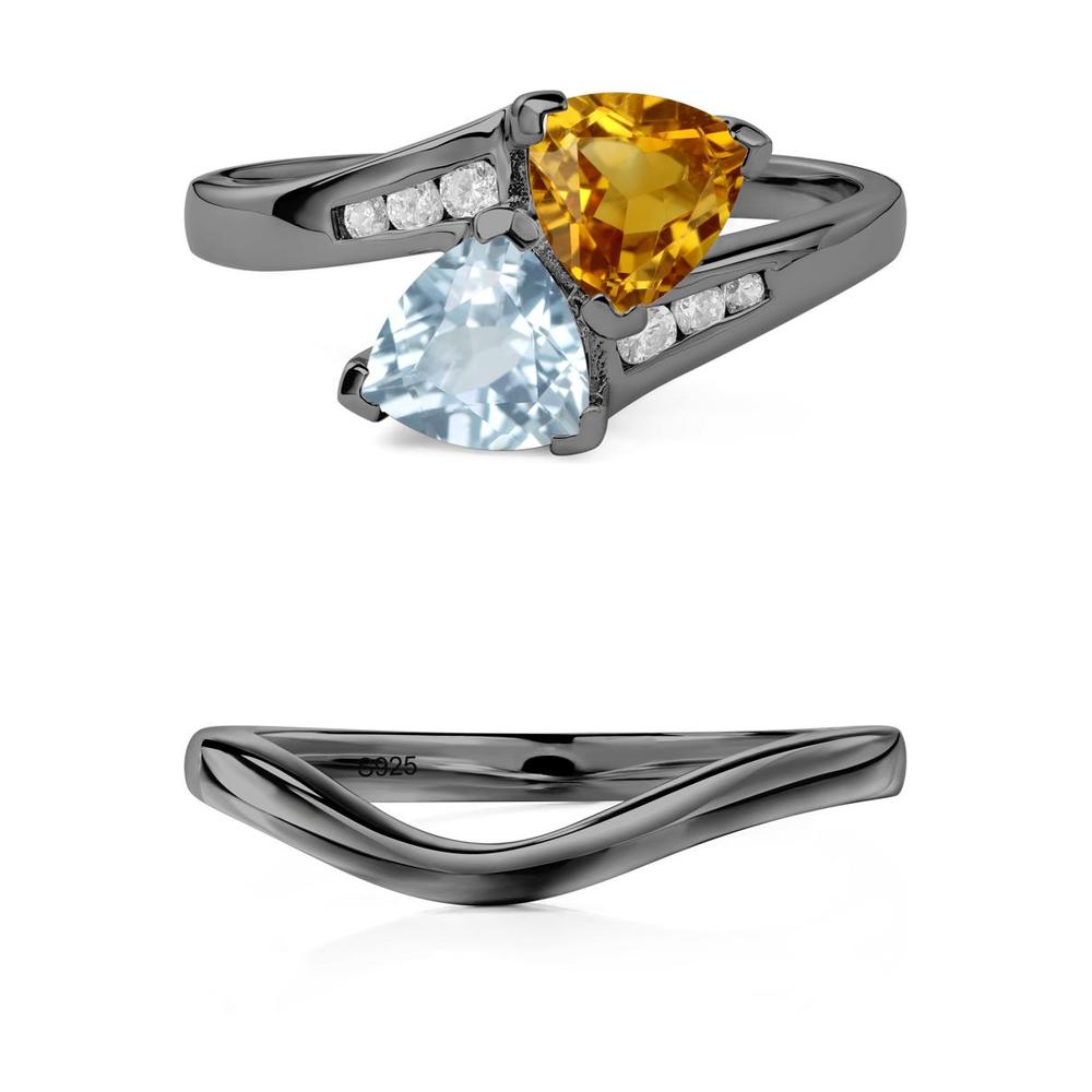 Citrine and Aquamarine Ring - LUO Jewelry #metal_xxxxx