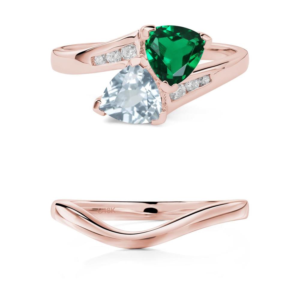 Aquamarine and Emerald Ring - LUO Jewelry #metal_xxxxx