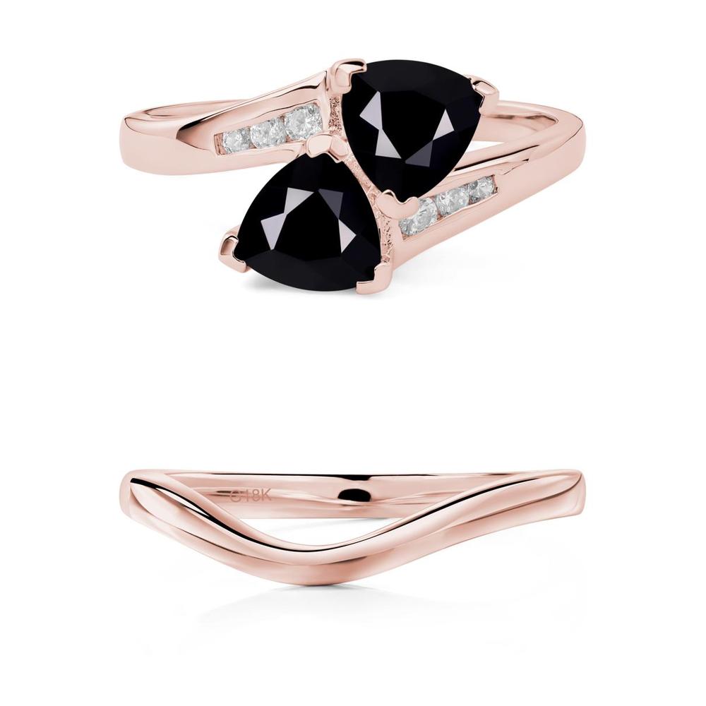 Black Spinel Bypass Ring - LUO Jewelry #metal_xxxxx
