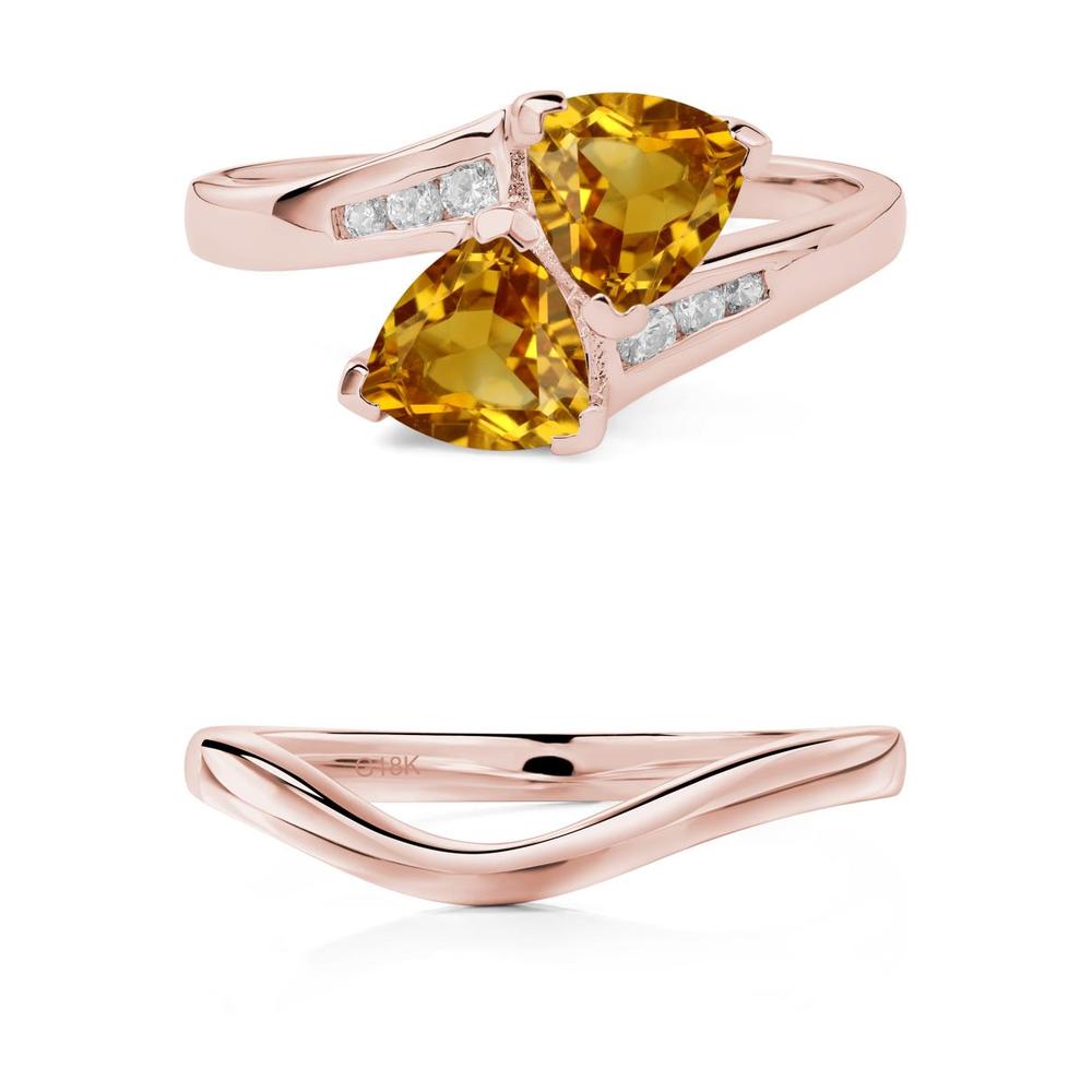 Citrine Two Stone Bypass Ring - LUO Jewelry #metal_xxxxx