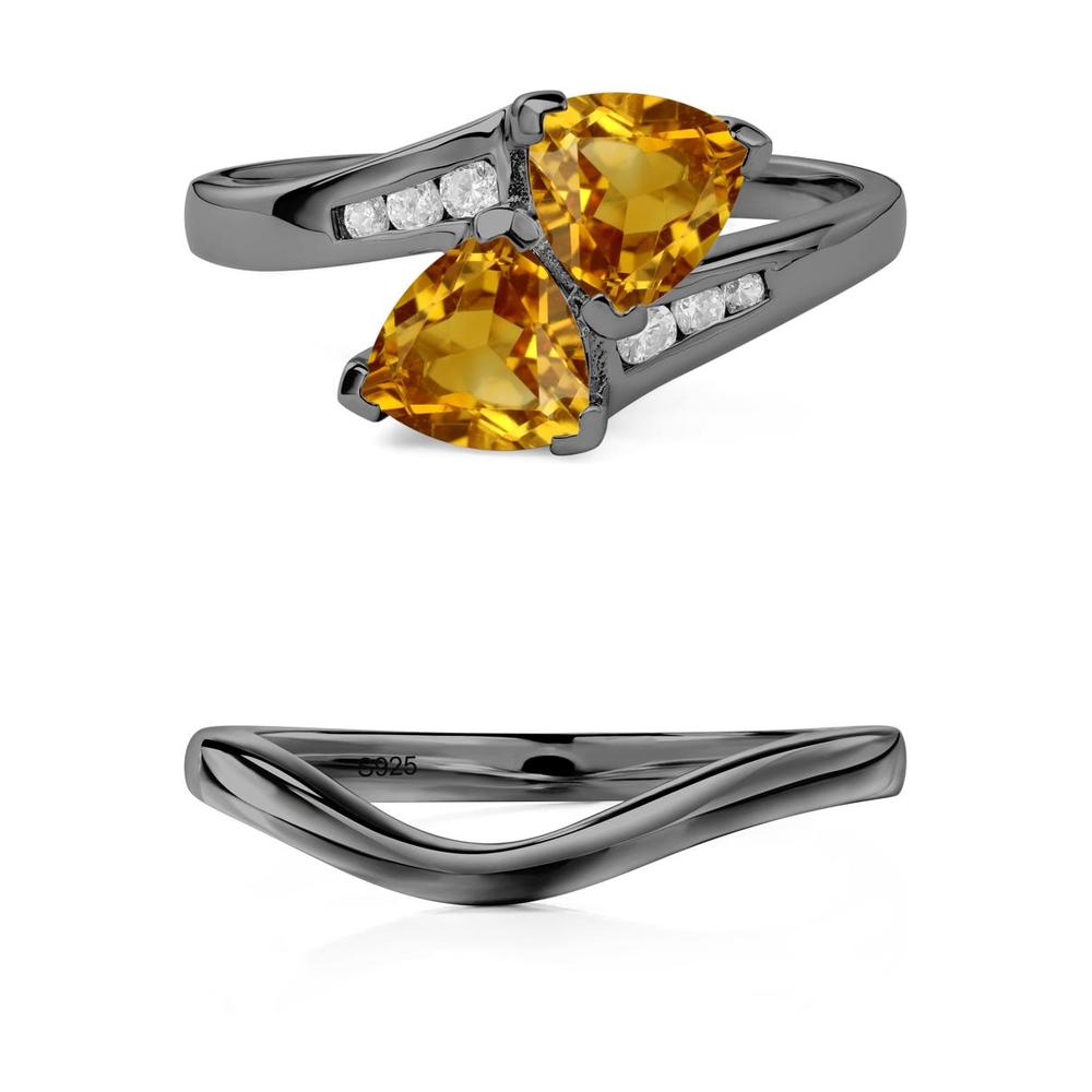 Citrine Two Stone Bypass Ring - LUO Jewelry #metal_xxxxx