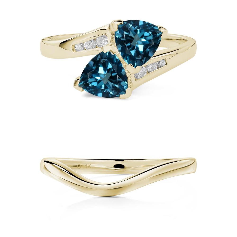 London Blue Topaz Two Stone Bypass Ring - LUO Jewelry #metal_xxxxx
