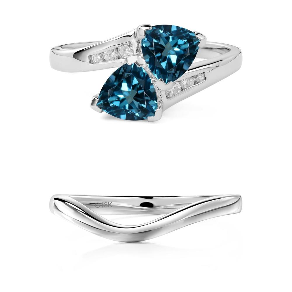 London Blue Topaz Two Stone Bypass Ring - LUO Jewelry #metal_xxxxx