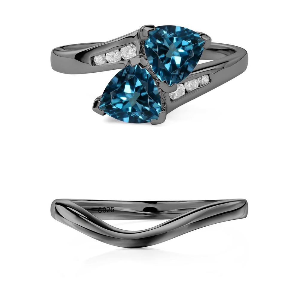 London Blue Topaz Two Stone Bypass Ring - LUO Jewelry #metal_xxxxx
