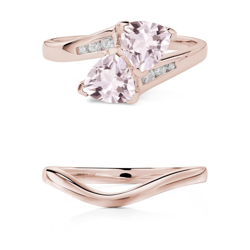 2 Stone Morganite Mothers Ring - LUO Jewelry #metal_xxxxx