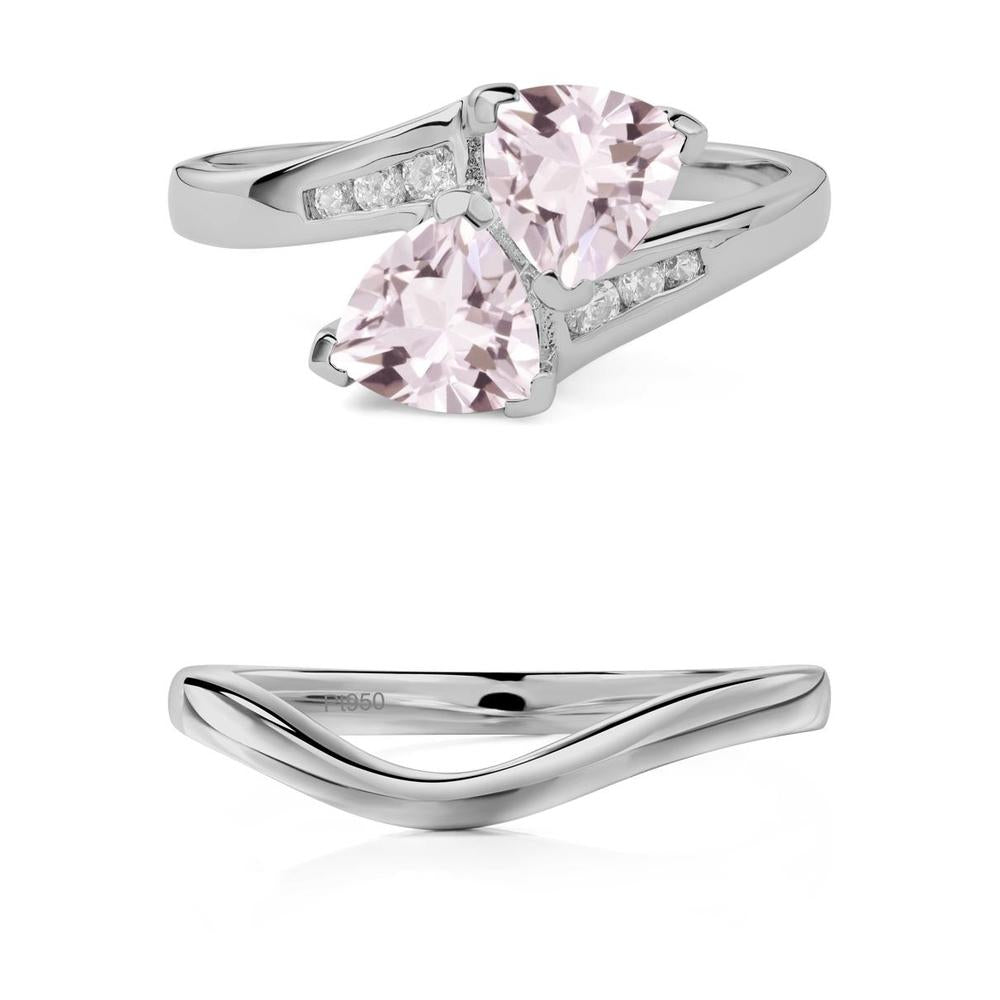2 Stone Morganite Mothers Ring - LUO Jewelry #metal_xxxxx