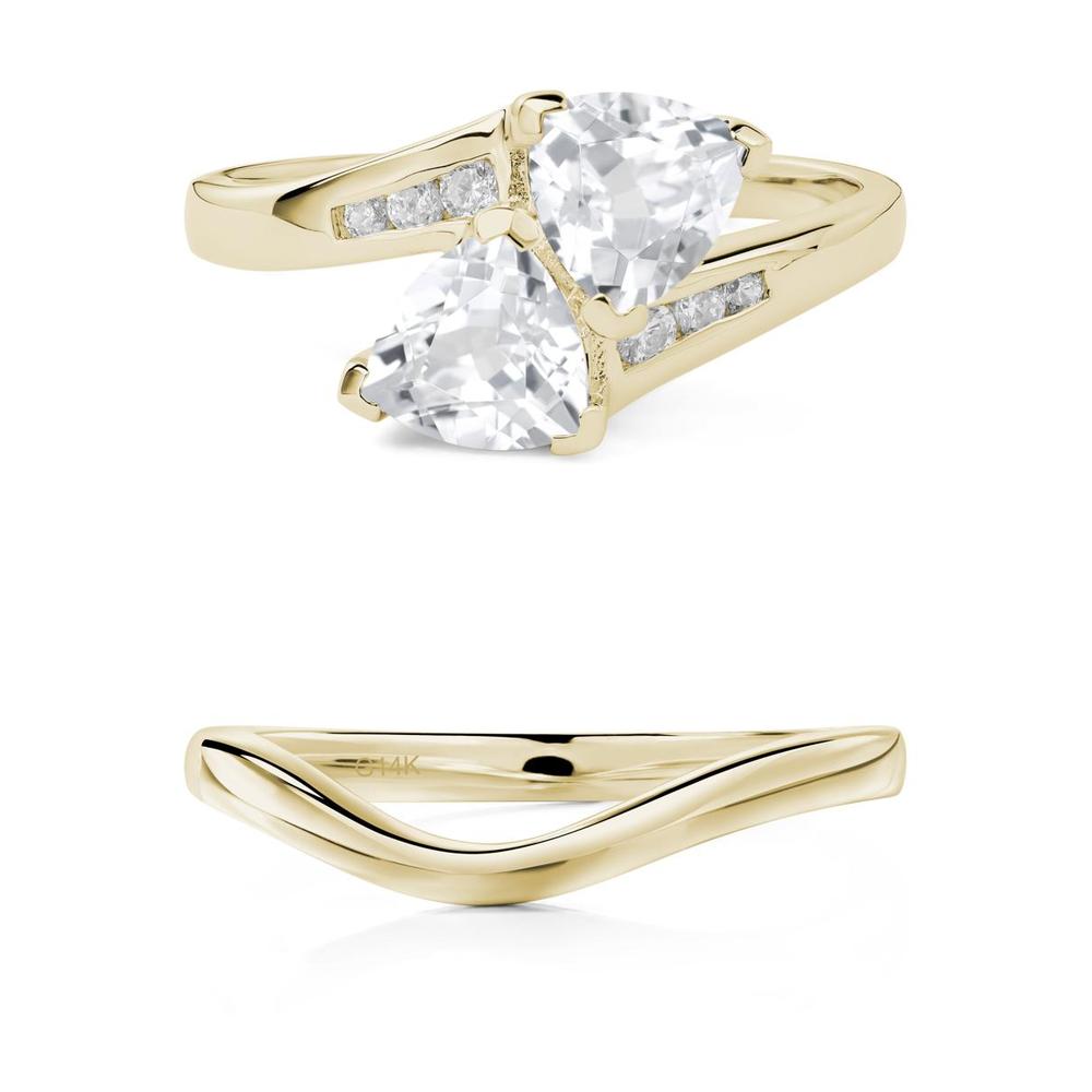 White Topaz Two Stone Bypass Ring - LUO Jewelry #metal_xxxxx