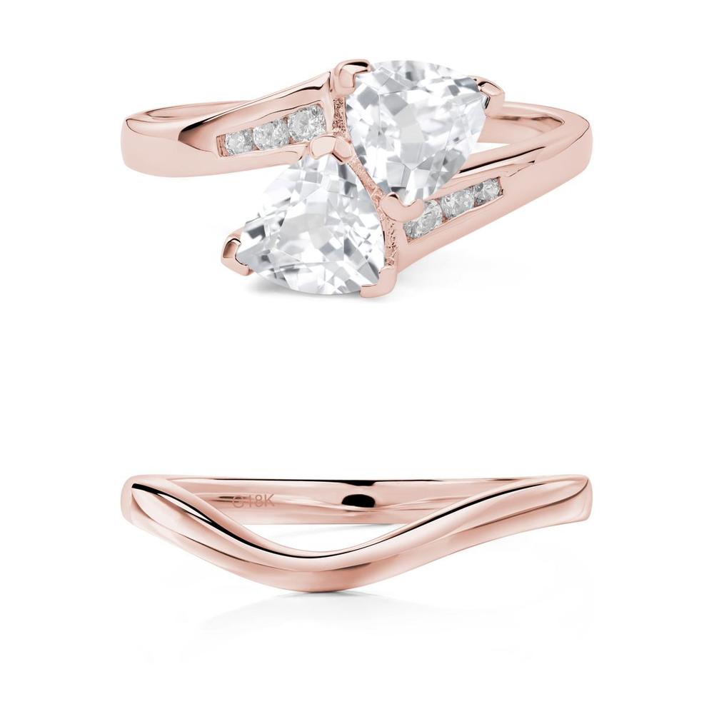 White Topaz Two Stone Bypass Ring - LUO Jewelry #metal_xxxxx