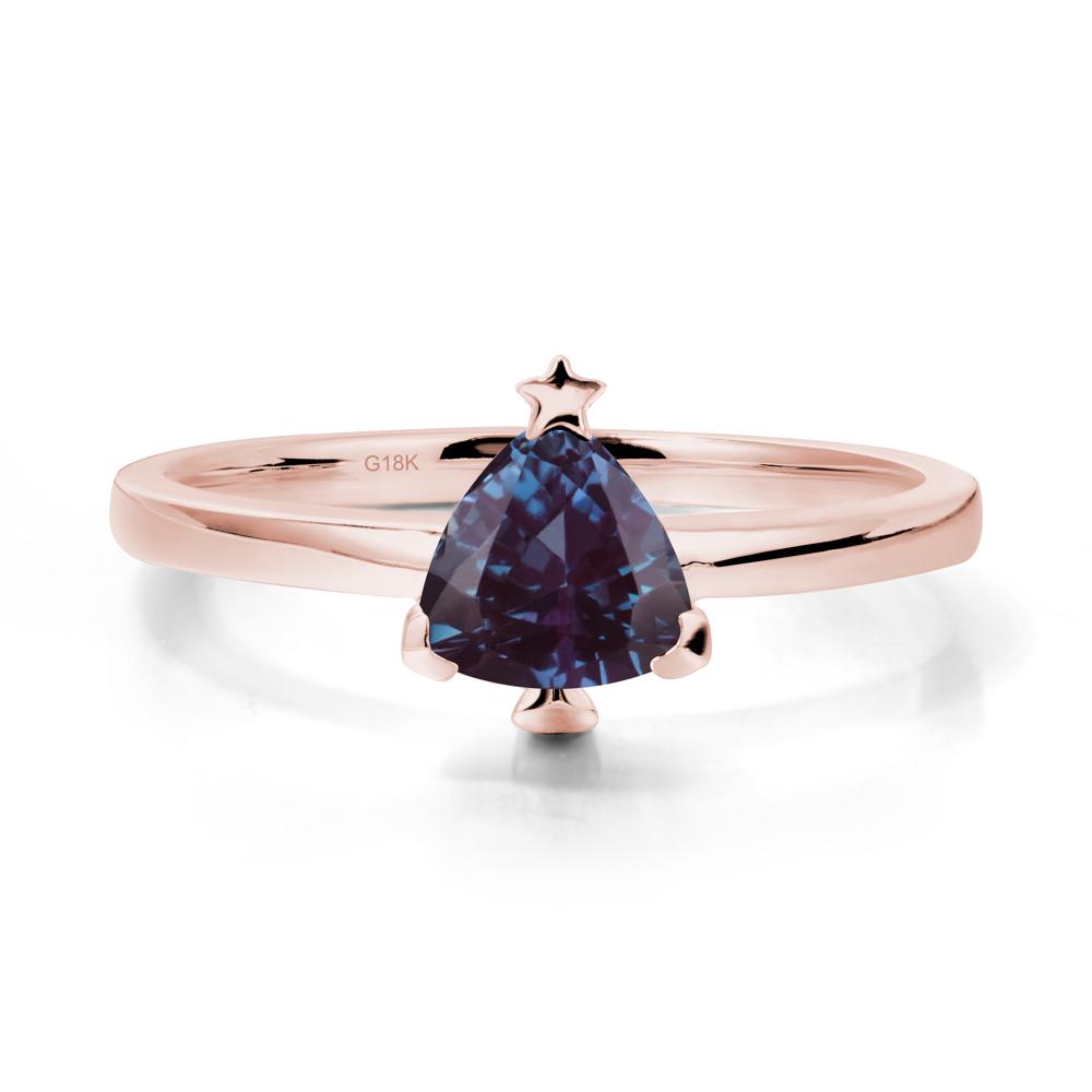 Christmas Tree Inspired Solitaire Alexandrite Ring - LUO Jewelry #metal_18k rose gold