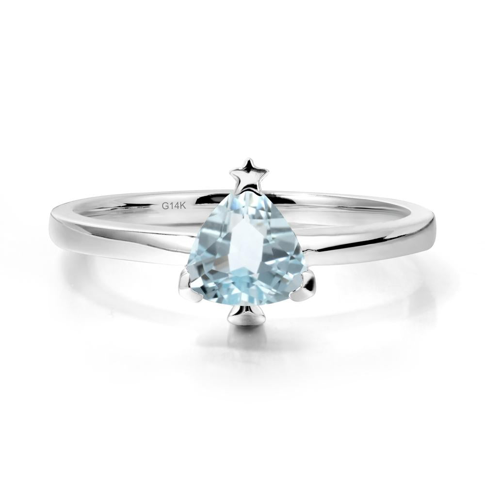 Bezel Minimalist Aquamarine Ring - LUO Jewelry #metal_14k white gold