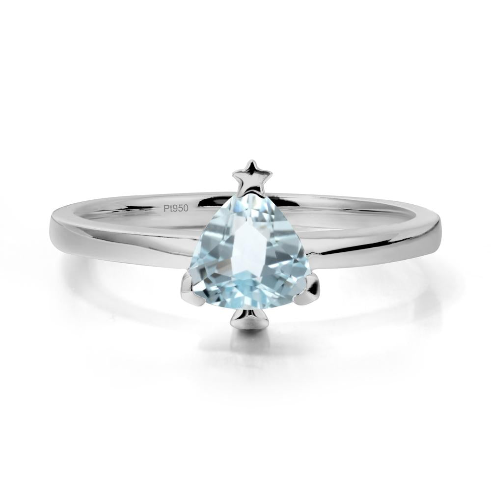 Bezel Minimalist Aquamarine Ring - LUO Jewelry #metal_platinum