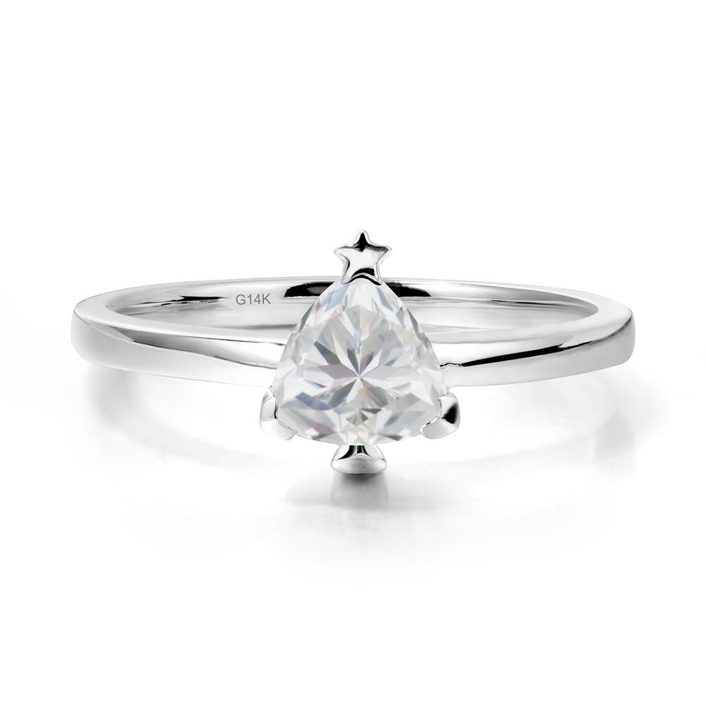 Bezel Minimalist Cubic Zirconia Ring - LUO Jewelry #metal_14k white gold