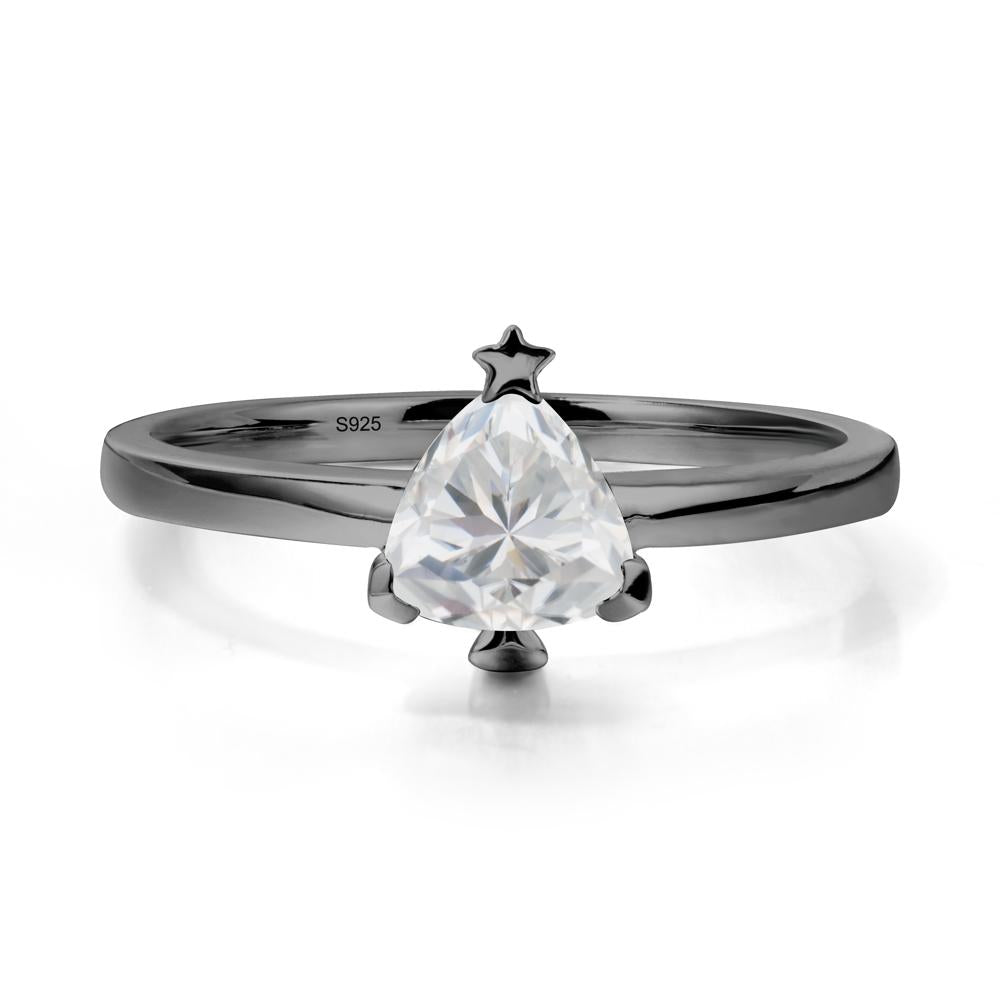 Bezel Minimalist Cubic Zirconia Ring - LUO Jewelry #metal_black finish sterling silver