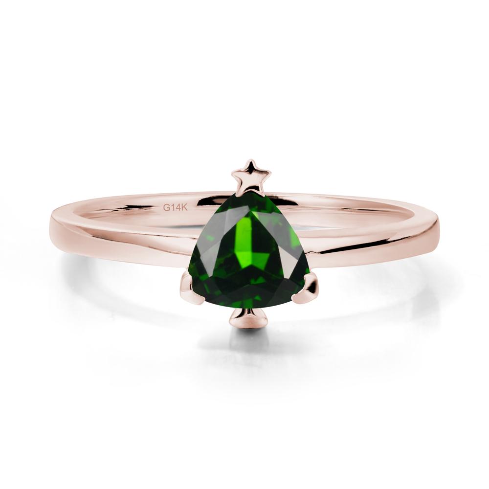 Christmas Tree Inspired Solitaire Diopside Ring - LUO Jewelry #metal_14k rose gold