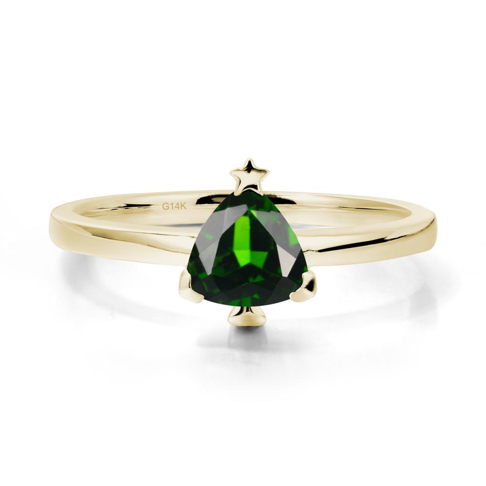 Christmas Tree Inspired Solitaire Diopside Ring - LUO Jewelry #metal_14k yellow gold