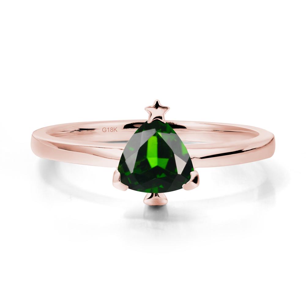 Christmas Tree Inspired Solitaire Diopside Ring - LUO Jewelry #metal_18k rose gold