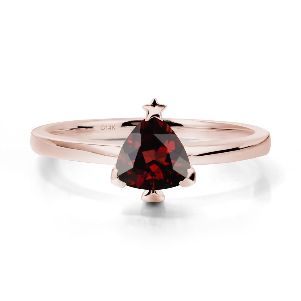 Bezel Minimalist Garnet Ring - LUO Jewelry #metal_14k rose gold