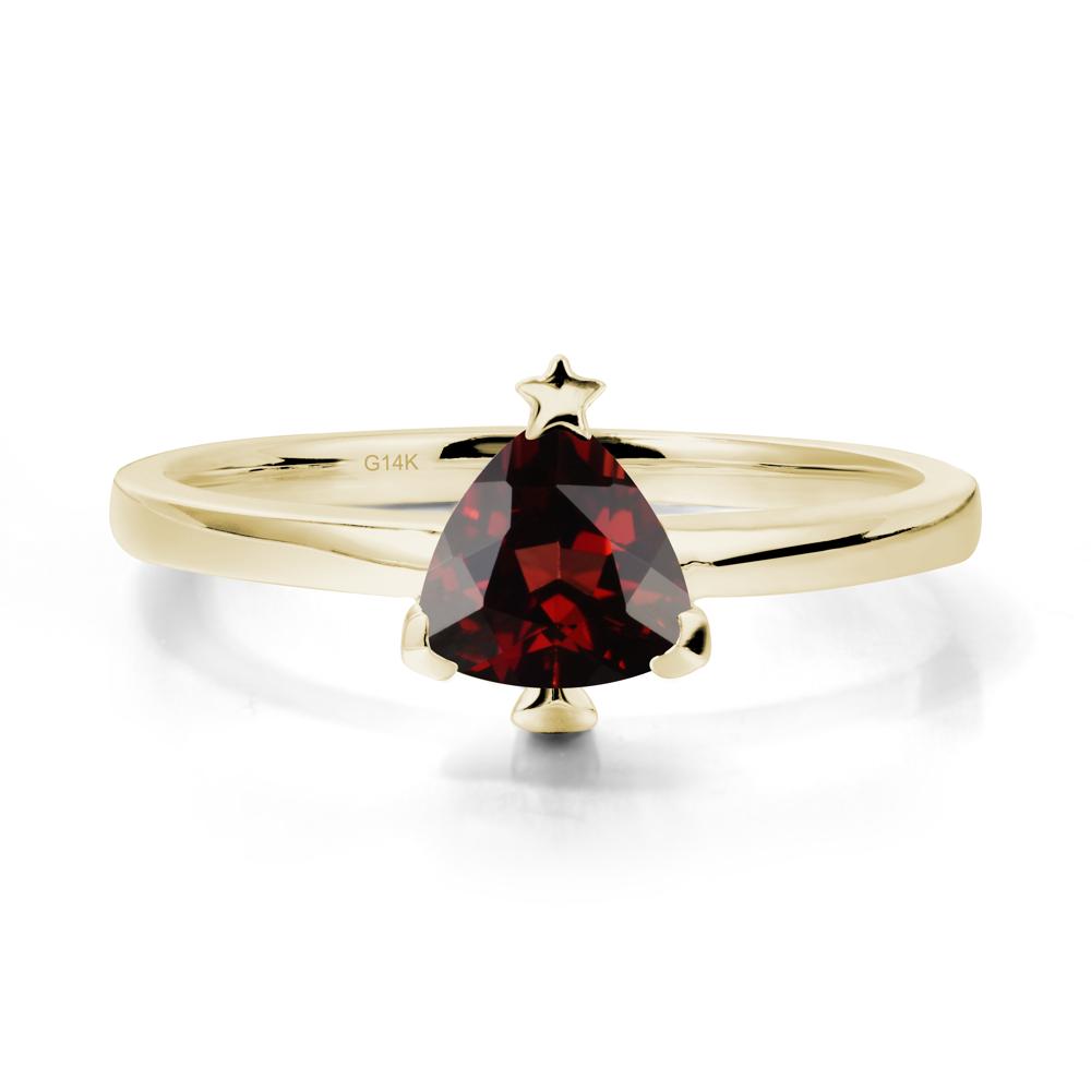 Bezel Minimalist Garnet Ring - LUO Jewelry #metal_14k yellow gold