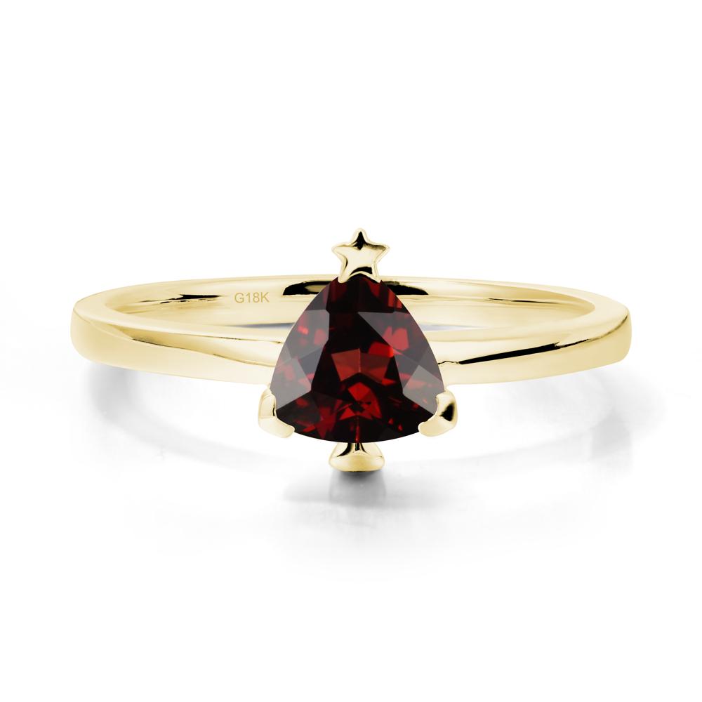Bezel Minimalist Garnet Ring - LUO Jewelry #metal_18k yellow gold