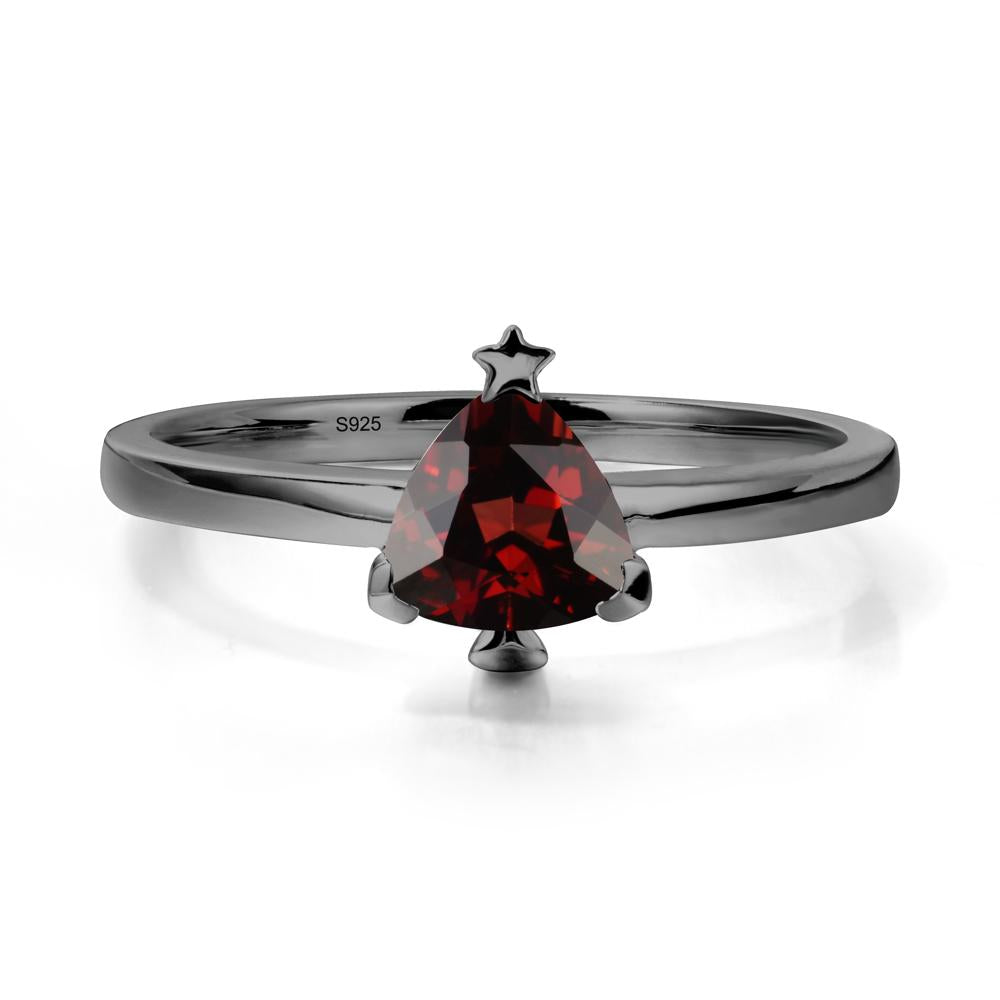 Bezel Minimalist Garnet Ring - LUO Jewelry #metal_black finish sterling silver
