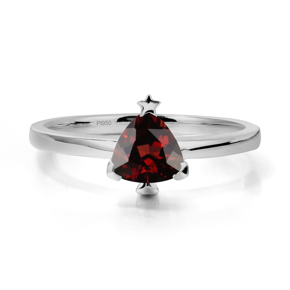 Bezel Minimalist Garnet Ring - LUO Jewelry #metal_platinum
